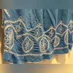 Sunny Leigh Size M Tunic Blue with White embroidery Photo 2