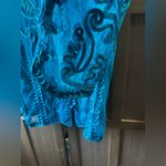 Joni B. Teal Embroidered Women's Top Blue Size M Photo 2