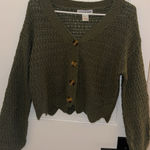 Cotton Emporium  Olive Button-Up Cardigan Photo 0