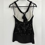 Y2K vintage White House Black Market Gray Velvet Burnout Tank haulter Top xs Photo 5