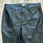Good American  Better Than Leather Pants Faux Leather Black Straight Leg Sz 16 Photo 6