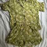 Lokahi Swimwear Plumeria Lounge shirt and short set Small Green Photo 0