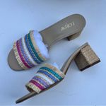 J.Crew Women’s Classy Seasonal Style Woven Mule Raffia Rainbow Sandals Sz 8.5 Photo 10