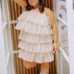 Anthropologie MAEVE by  Tiered Tulle Mini Dress in Taupe Size Small Photo 10