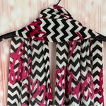Unbranded Black & White Zig Zag Stripe Chevron Pink Flirt Graphic Scarf Photo 6