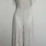 Audrey 3+1 S Small Jumpsuit Bibbed Overall Linen Cropped Sleeveless Boho Coastal Photo 1