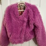 Free People  Lena Teddy jacket in Rose bud Barbie pink NWT Photo 1