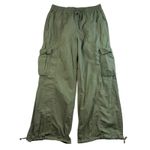 Aerie  L Large High Waisted Go For It Baggy Pull On Cargo Pants Green Boho Grunge Photo 2