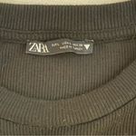 ZARA  Ruched Side Tie Crop Top, Black, Size L, NWOT Photo 4