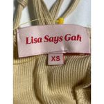 Lisa Says Gah Ribbed Beige Halter Crop Top Y2K Lace Back Cotton Knit Size XS Photo 6