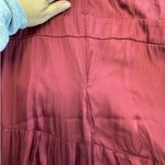 MINKPINK Dress Womens X Large Red Burgundy Satin Ines Gown Puff Sleeve Photo 11