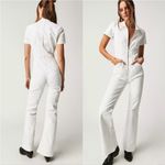 Free People ‎ Jayde Flare Leg Jumpsuit White L Photo 1
