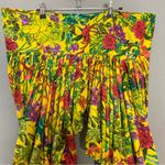Handmade Salwar Pants Women Floral Yellow Colorful Pleated Front Drawstring Photo 2