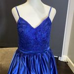 Women’s Spaghetti Strap Full Length Corset Back Party Prom Dress Size L *READ Blue Size L Photo 1