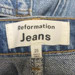 Reformation Tazz Women's Blue Medium Wash High Waisted Slit Maxi Denim Skirt 26 Photo 3