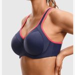 SYROKAN NWT Full Support Racerback Lightly Lined Underwire Sports Bra 34E Blue Size undefined Photo 1