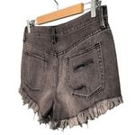 Free People NWT  Loving Good Vibrations Black Distressed Jean Shorts Size 28 NEW Photo 7