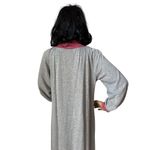 Vintage Sears JR Bazaar turtleneck maxi dress sleeved gray red medium Photo 8