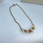 Mother of Pearl metal wood beaded choker. White Photo 2