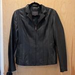 Cole Haan Women’s Lambskin Jacket Black Wing Collar Size 10 Photo 1