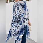 Moss Rose Women's Beach Cover up Swimsuit Kimono with Bohemian Floral Print NWT Blue Size undefined Photo 15