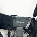 Storia Womens Sexy Sheer Floral Scalloped Mesh Lace Bustier Bra Size M Black Photo 2