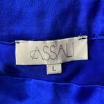 Assali  Royal blue pleated high waisted long slit maxi skirt Photo 2