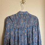 Veronica Beard ‎ Bohemian Floral Blouse Top Size 10 in Blue Cream Button Down Photo 5