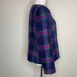 Talbots  Petites Blazer Plaid Pink Purple Green Sz 14 Photo 3