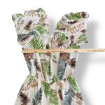 Umgee ‎ Cream Off Shoulder Ruffle Sleeve Tropical Print Short Romper Size Large Photo 2