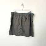 Athleta [] Muted Jasper Green 100% Linen Drawstring Waist Mini Skirt Pockets 16 Photo 1