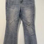 Wish List Jeans Women Medium Light Wash Distressed Raw Hem Denim Stretch Travel Blue Size 30 Photo 0