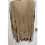 Shoreline Crochet Beach Coverup Tunic Tan Dress Boho Pirate Peasant Long Sleeve Photo 4