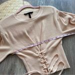 Bcbg Maxazria cream corset lace‎ up sweater Photo 5