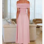 Amazon Off The Shoulder Maxi Dress- Light Pink Photo 1