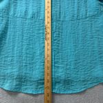Habitat Clothes to Live In Turquoise Button Front Textured Shirt Large Rayon Photo 7