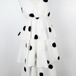 O.P.T Polka dot midi Dress layered ruffles Black Size XS Photo 4