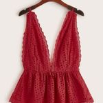 SheIn red lace open back Photo 0