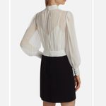 Cinq à Sept $495  Holiday Elena White Black Sheer Blouson Mini Dress Sz 2 NEW‎ Photo 2