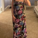 Lulus  Sutherlynn Purple Multi Floral Strapless Midi Dress Photo 2