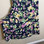 Old Navy  fit and flare dress large Floral Dark Midi Linen Wedding Coquette Girly Photo 4