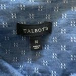 Talbots Pattern Chambray Button Up Shirt Blue M Photo 6