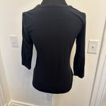 Michael Kors MICHAEL  Navy Long Sleeve T-Shirt Gold Zipper Detail Shoulders Photo 2