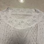 None White Eyelet Crochet Knit Sweater - Boho Chic Photo 1