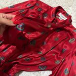 Talbots VINTAGE  Belted Scarf Dress Red Long Sleeves Bohemian Paisley sz 4 Petite Photo 5