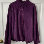 Hunt Club  Genuine Leather Button Up Shaket Purple Long Sleeve Size XL Photo 0