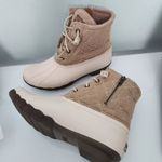 Sperry Womens 8.5M WOOL Duck Boots Beige Cream Quilted Upper Rubber Sole Photo 10