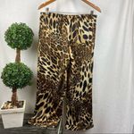 Natori  Black & Brown Animal Print Cropped Capri Pajama Sleep Pants S Photo 2