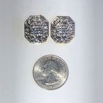 Vintage Two Tone Silver Tone & Gold Tone Retro Clip On Earrings Photo 1