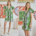 Hunter Bell  Wilkes Dress Herring Green Puff Sleeve Cotton Size Medium NWT Photo 1